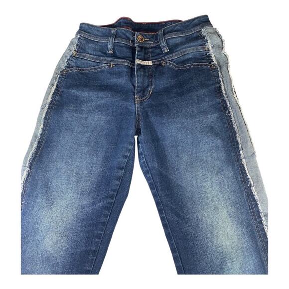 Marithe Francois Gerbaud "Pedal F" Women's Side Split Design Blue Jeans Size 5 - Picture 6 of 7